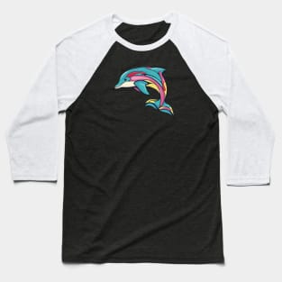 Colorful Dolphin Baseball T-Shirt